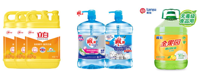 洗洁精生产线设备-全自动洗洁精流水线生产样品图